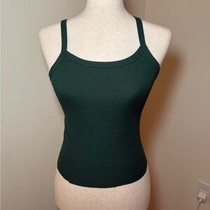 No Boundaries Forest Green Ribbed Tank Top